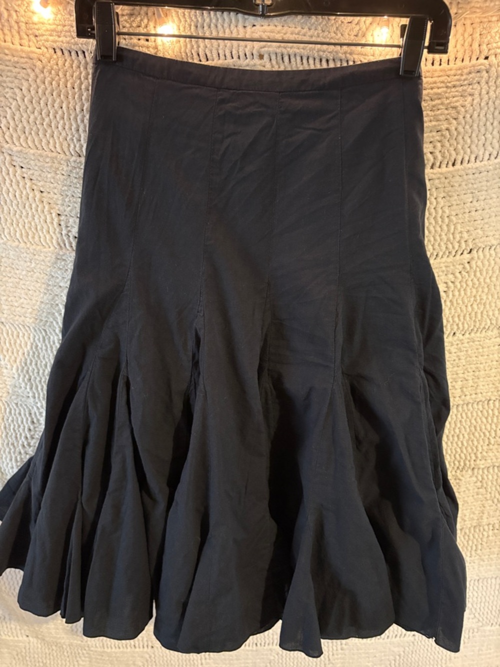 Odille Black A-Line Panelled Flare Skirt